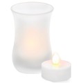 Cветильник (LED) "свеча" декор. в стекл. подсвечнике "КУВШИН" (CR2032) Camelion
